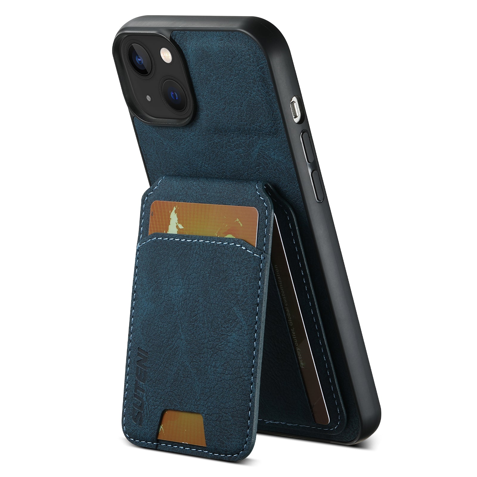 SUTENI H02 For iPhone 15 Plus Case Scratch-proof PU Leather+TPU Litchi Texture Cell Phone Shell - Purple SUTENI H02 For iPhone 15 Plus Case Scratch-proof PU Leather+TPU Litchi Texture Cell Phone Shell - Purple